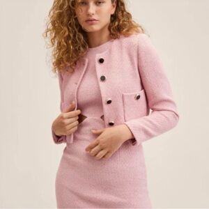 Mango Pink Textured Blazer